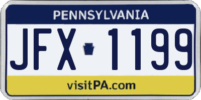 PA license plate JFX1199