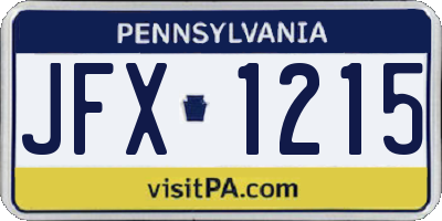 PA license plate JFX1215