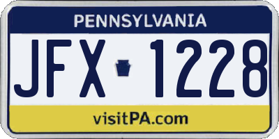 PA license plate JFX1228