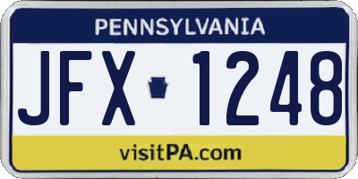 PA license plate JFX1248