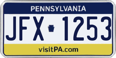 PA license plate JFX1253