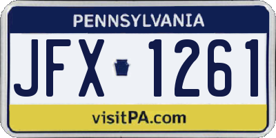PA license plate JFX1261