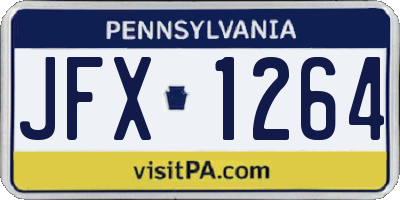 PA license plate JFX1264