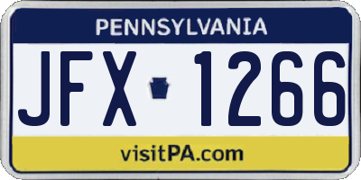 PA license plate JFX1266