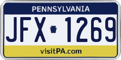 PA license plate JFX1269