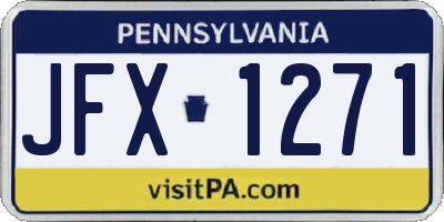 PA license plate JFX1271