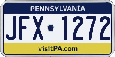 PA license plate JFX1272