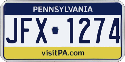 PA license plate JFX1274