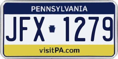 PA license plate JFX1279