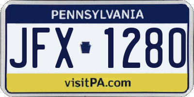 PA license plate JFX1280