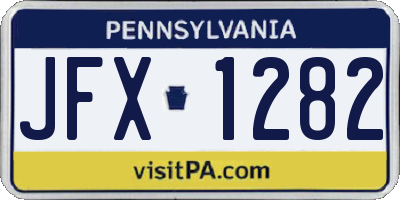 PA license plate JFX1282