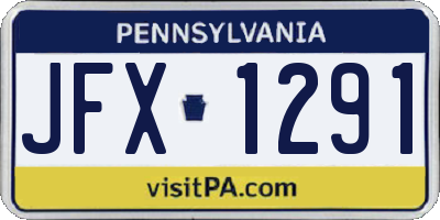 PA license plate JFX1291
