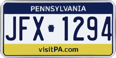 PA license plate JFX1294