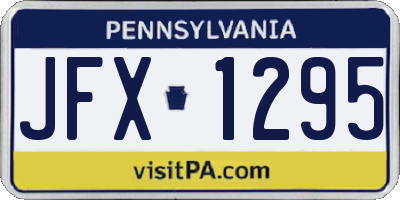 PA license plate JFX1295