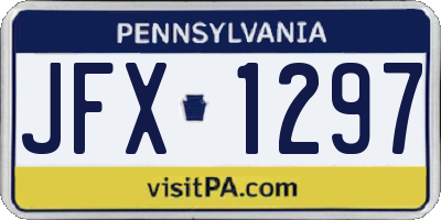 PA license plate JFX1297