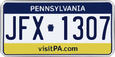 PA license plate JFX1307