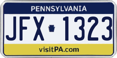 PA license plate JFX1323