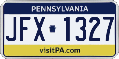 PA license plate JFX1327
