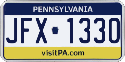PA license plate JFX1330