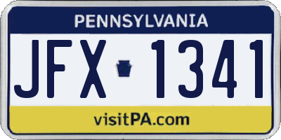 PA license plate JFX1341