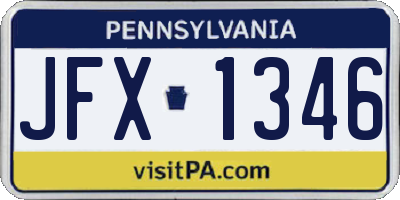 PA license plate JFX1346