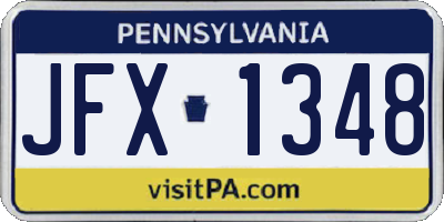 PA license plate JFX1348