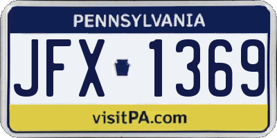 PA license plate JFX1369