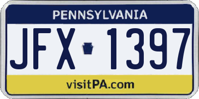 PA license plate JFX1397