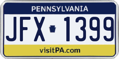 PA license plate JFX1399