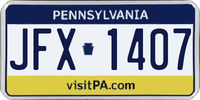 PA license plate JFX1407