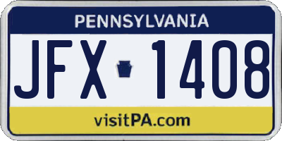 PA license plate JFX1408