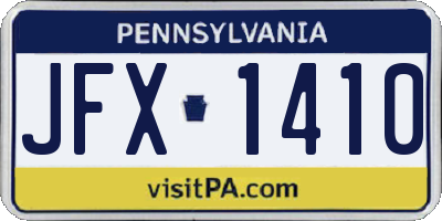 PA license plate JFX1410