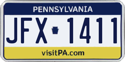 PA license plate JFX1411