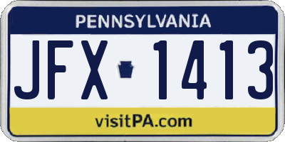 PA license plate JFX1413
