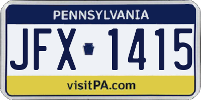 PA license plate JFX1415