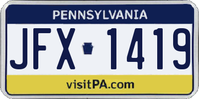 PA license plate JFX1419
