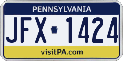 PA license plate JFX1424
