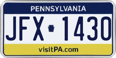 PA license plate JFX1430