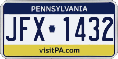 PA license plate JFX1432