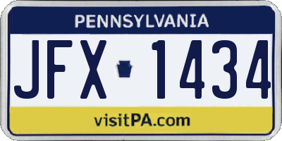 PA license plate JFX1434