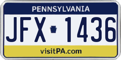 PA license plate JFX1436
