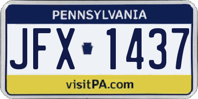 PA license plate JFX1437