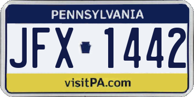 PA license plate JFX1442