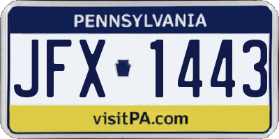 PA license plate JFX1443
