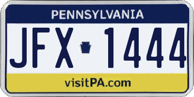 PA license plate JFX1444