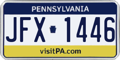 PA license plate JFX1446