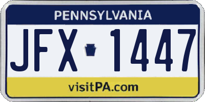 PA license plate JFX1447