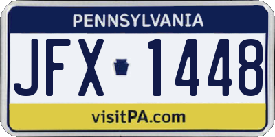 PA license plate JFX1448