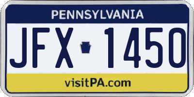 PA license plate JFX1450