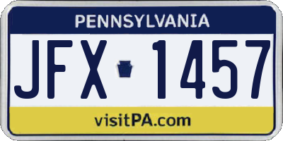 PA license plate JFX1457